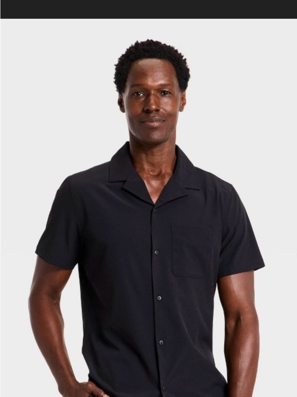 all in motion Quickdry Men’s
Black Short-Sleeve Button-Down Camp Shirt size xl